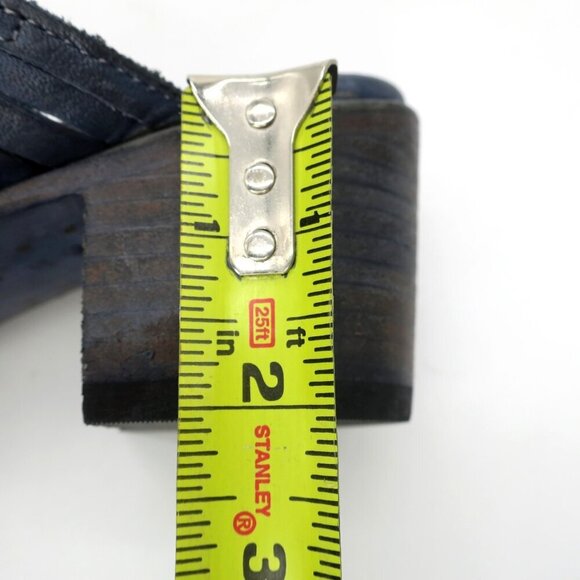 Freebird By Steven Sofia Woven Mules Blue Booties Leather Western Boho Women's 6 - Picture 6 of 6